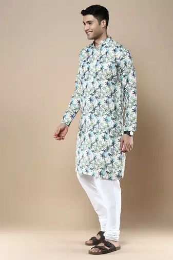 Men's designer & stylish printed traditional cotton kurta & pajama set by sanwara