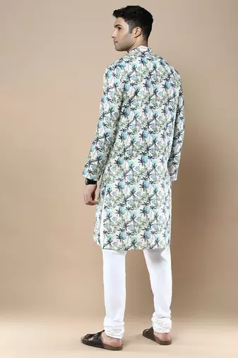 Men's designer & stylish printed traditional cotton kurta & pajama set by sanwara