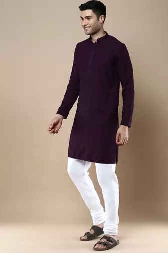 Sanwara's stylish ethnic chikankari kurta & pajama set for men