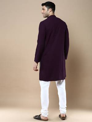 Sanwara's stylish ethnic chikankari kurta & pajama set for men 3