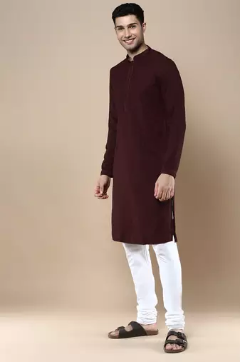Sanwara's stylish ethnic chikankari kurta & pajama set for men