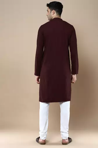 Sanwara's stylish ethnic chikankari kurta & pajama set for men
