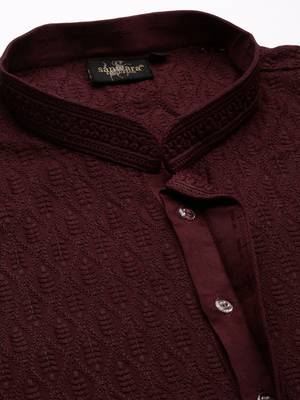 Sanwara's stylish ethnic chikankari kurta & pajama set for men 4
