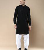 Sanwara's stylish ethnic chikankari with sequins kurta & pajama set for men