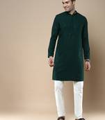 Sanwara's stylish ethnic chikankari with sequins kurta & pajama set for men