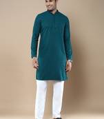 Sanwara's stylish ethnic chikankari with sequins kurta & pajama set for men