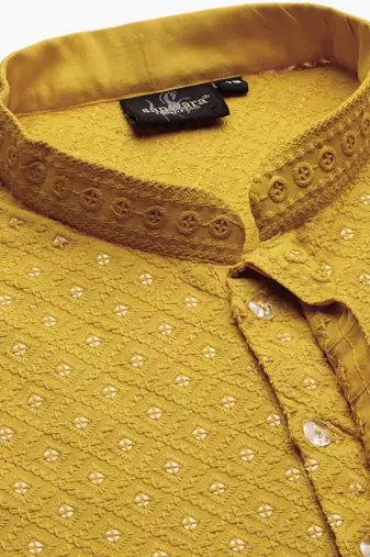 Sanwara's stylish ethnic chikankari with sequins kurta & pajama set for men