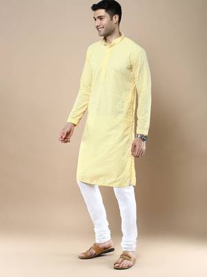 Sanwara's stylish ethnic chikankari kurta & pajama set for men 1