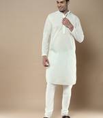 Sanwara's stylish ethnic chikankari kurta & pajama set for men