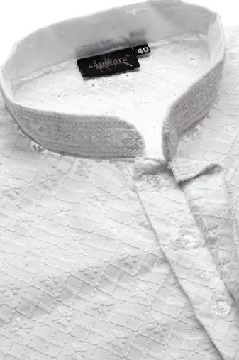 Sanwara's stylish ethnic chikankari kurta & pajama set for men