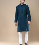 Sanwara men's ethnic woven cotton silk kurta & pajama set