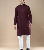 Sanwara men's ethnic woven cotton silk kurta & pajama set