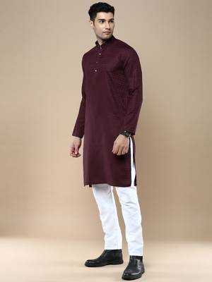 Sanwara men's ethnic woven cotton silk kurta & pajama set 2