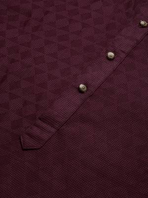 Sanwara men's ethnic woven cotton silk kurta & pajama set 4