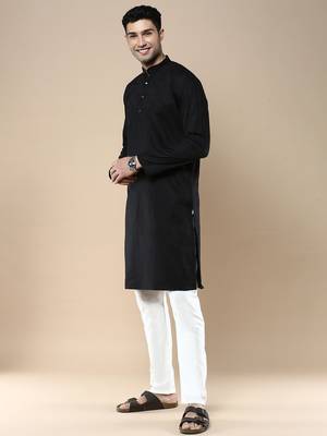 Sanwara men's ethnic woven cotton silk kurta & pajama set 2