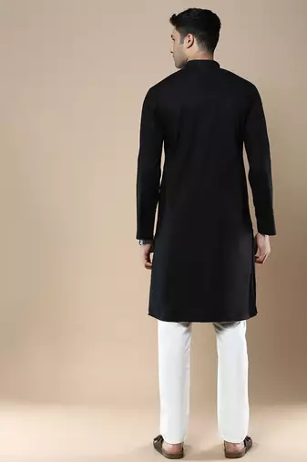 Sanwara men's ethnic woven cotton silk kurta & pajama set