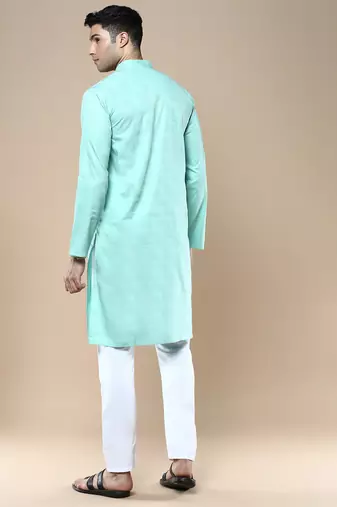 Sanwara men's ethnic woven cotton silk kurta & pajama set
