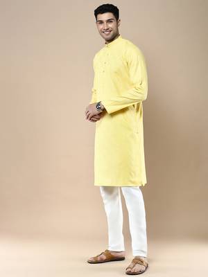 Sanwara men's ethnic woven cotton silk kurta & pajama set 2