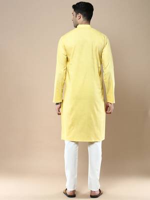 Sanwara men's ethnic woven cotton silk kurta & pajama set 3