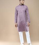 Sanwara men's ethnic woven cotton silk kurta & pajama set