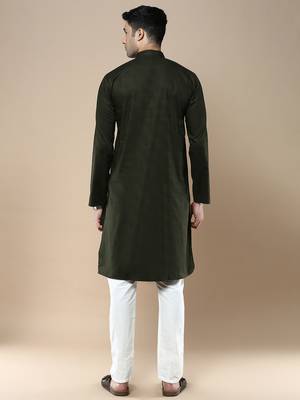 Sanwara men's ethnic woven cotton silk kurta & pajama set 3