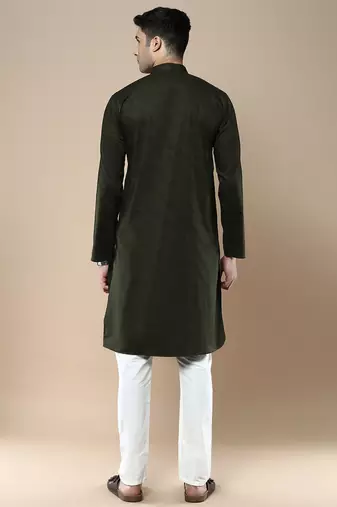 Sanwara men's ethnic woven cotton silk kurta & pajama set
