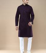 Sanwara men's ethnic woven cotton silk kurta & pajama set