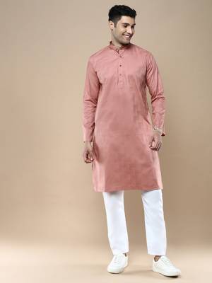 Sanwara men's ethnic woven cotton silk kurta & pajama set 1
