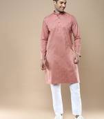 Sanwara men's ethnic woven cotton silk kurta & pajama set