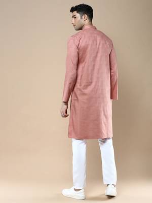 Sanwara men's ethnic woven cotton silk kurta & pajama set 3