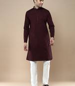 Sanwara men's ethnic woven cotton silk kurta & pajama set