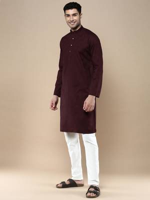 Sanwara men's ethnic woven cotton silk kurta & pajama set 2