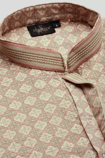 Sanwara's stylish ethnic chikankari & printed kurta & pajama set for men