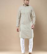 Sanwara's stylish ethnic chikankari & printed kurta & pajama set for men