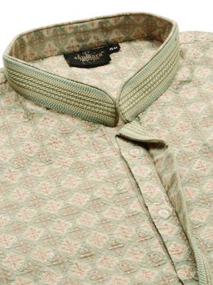 Sanwara's stylish ethnic chikankari & printed kurta & pajama set for men 4