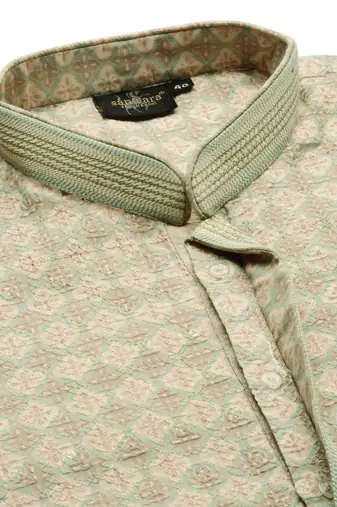 Sanwara's stylish ethnic chikankari & printed kurta & pajama set for men