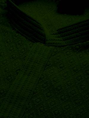 Unleash your style with men's deep green cotton chikankari designer kurta set by sanwara 3