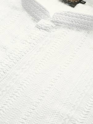 Unleash your style with men's off white cotton chikankari designer kurta set by sanwara 3