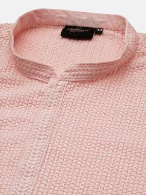 Unleash your style with men's pink cotton chikankari designer kurta set by sanwara 4