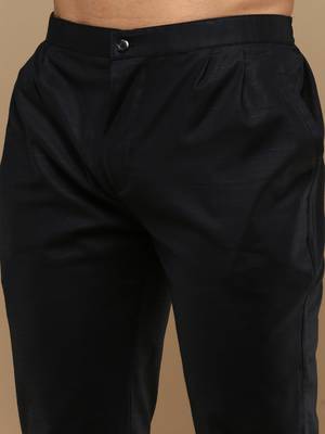Classic Black Kurta Pajama Set for Men 4