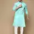 Chic & classic men's solid sea green chikankari designer cotton kurta set by sanwara
