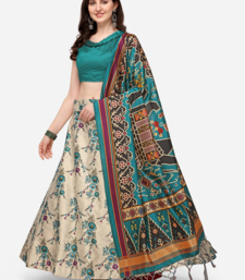 Off-White Semi-Stitched Lehenga Choli Set With DUpatta