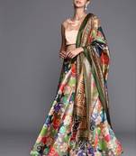 Green Semi-Stitched Lehenga Choli Set With Dupatta