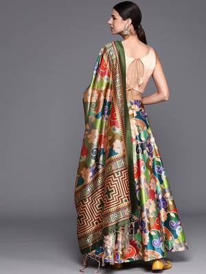 Green Semi-Stitched Lehenga Choli Set With Dupatta 4