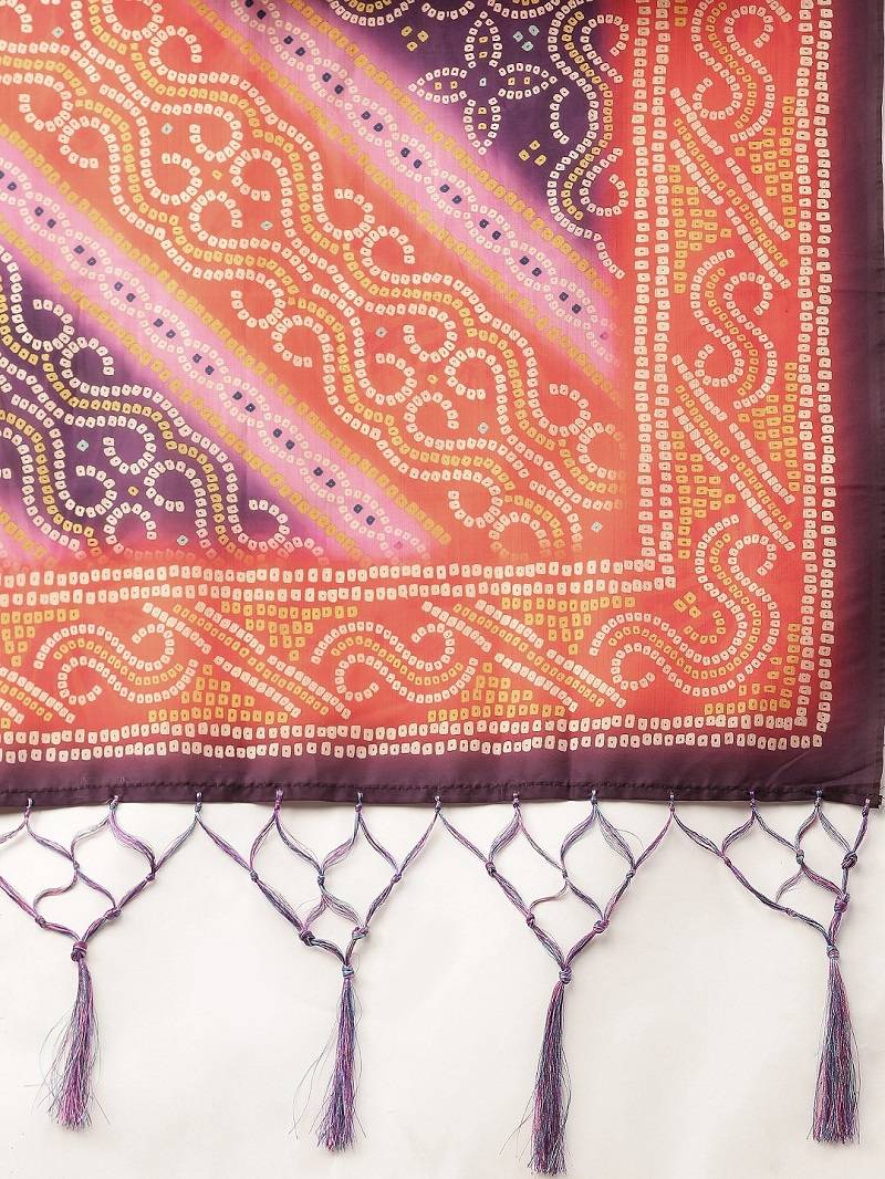 Purple Semi-Stitched Lehenga Choli Set With Dupatta