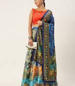 Peacock Blue Semi-Stitcehd Lehenga Choli Set With Dupatta