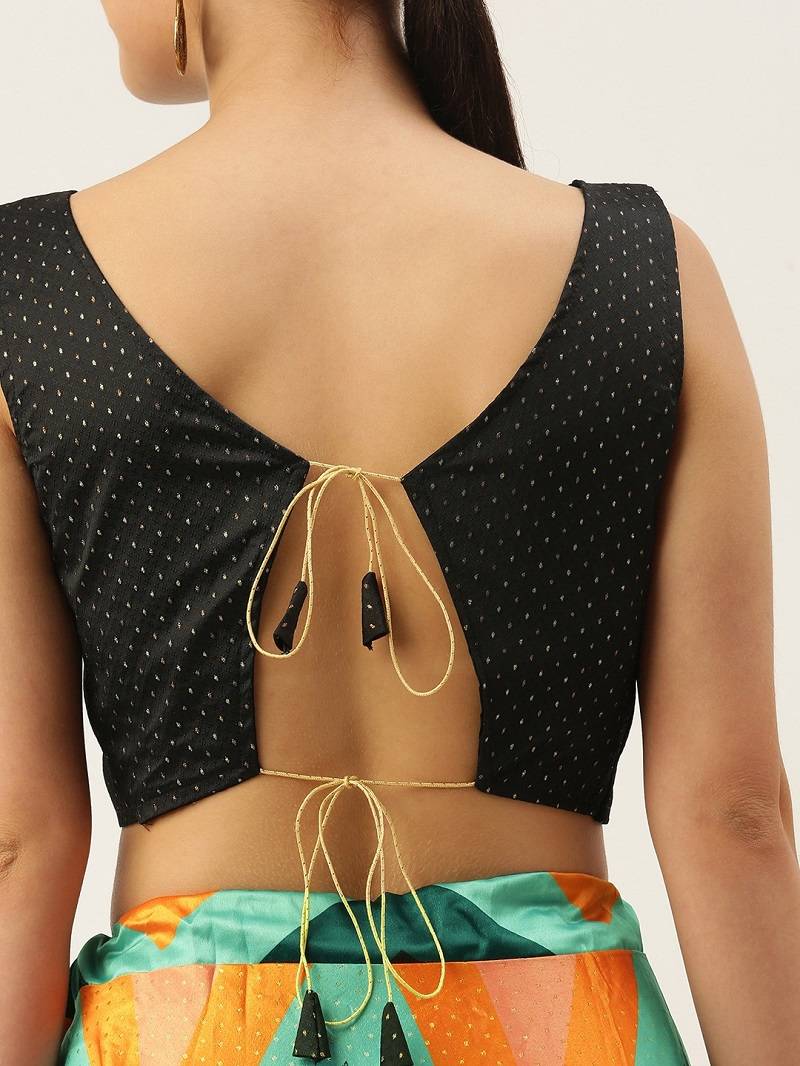 Black Semi-Stitched Lehenga Choli Set With Dupatta