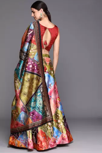 Multi-Color Lehenga Choli Set With Dupatta