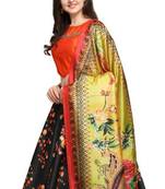 Black Satin Silk Lehenga Choli Set With Dupatta