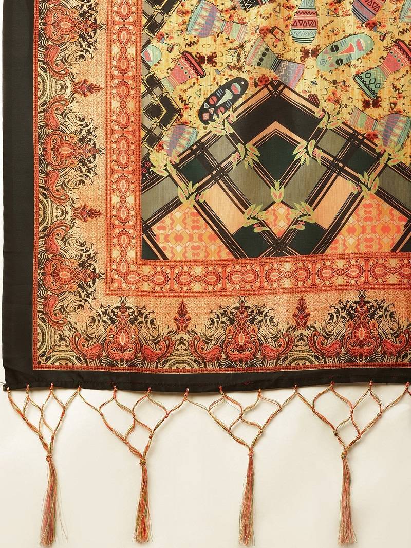 Dark Green Satin Silk Lehenga Choli Set With Dupatta